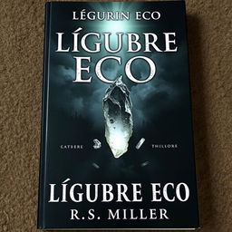 A dark and sinister book cover titled 'Lúgubre Eco' at the top, with the author's name 'R