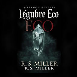 A dark and sinister book cover for 'Lúgubre Eco' by R