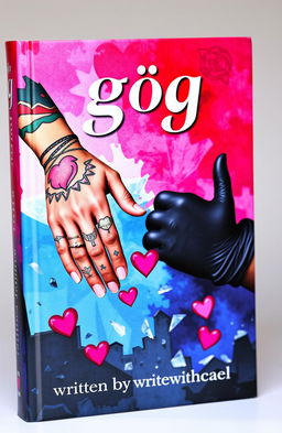 A striking book cover depicting a creative interpretation of love and hate as opposing forces