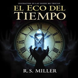 A dark and sinister book cover titled 'El Eco del Tiempo' with the author's name, R