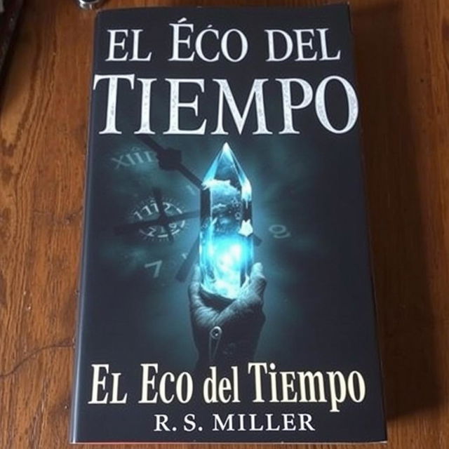 A dark and sinister book cover for 'El Eco del Tiempo' with the author's name, R