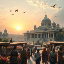 A grand and majestic portrayal of the Achameneid Empire, showcasing the opulence and architectural marvels of ancient Persia