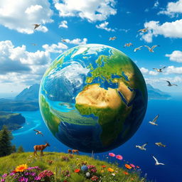 A stunning landscape of planet Earth without any human presence, showcasing diverse ecosystems