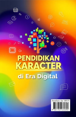A captivating and modern book cover design for a title named 'Pendidikan Karakter di Era Digital'