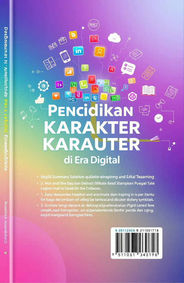 A captivating and modern book cover design for a title named 'Pendidikan Karakter di Era Digital'