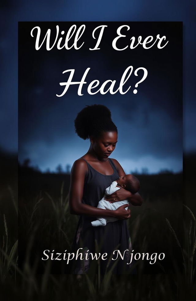 A book cover featuring a black woman holding a baby in a dimly lit field at night