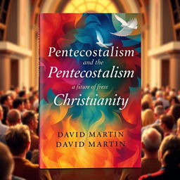 A detailed and colorful book cover design for 'Pentecostalism and the Future of Christianity' by Martin, David, published by Oxford University Press in 2018