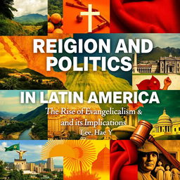 A scholarly book cover design for 'Religion and Politics in Latin America: The Rise of Evangelicalism and its Implications' by Lee, Hae Y