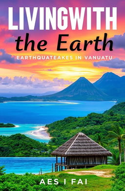 A visually captivating ebook cover for 'Living with the Earth: Earthquakes in Vanuatu'