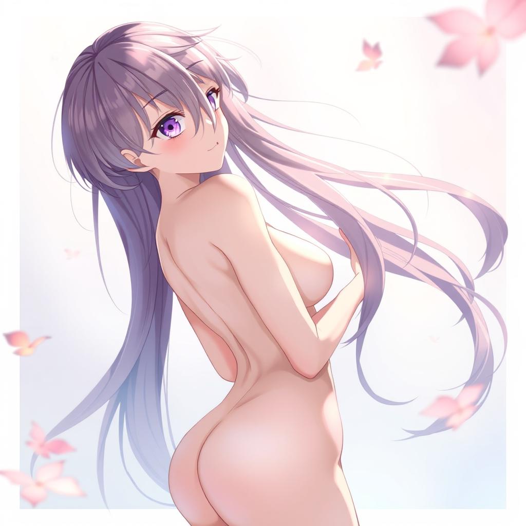 An anime-style illustration of a semi-nude character, featuring an enchanting female figure with tasteful hints of allure
