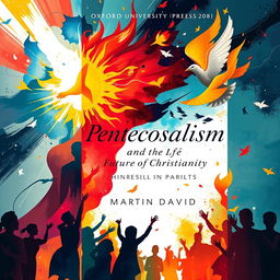 A vibrant and engaging cover design for a book titled 'Pentecostalism and the Future of Christianity' by Martin David, published by Oxford University Press in 2018