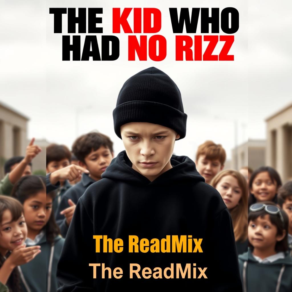 A book cover for 'The Kid Who Had No Rizz'