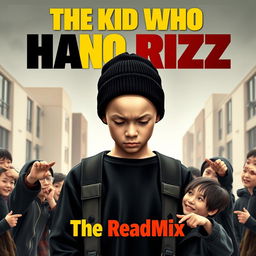A book cover for 'The Kid Who Had No Rizz'