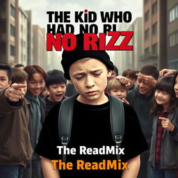 A book cover for 'The Kid Who Had No Rizz'