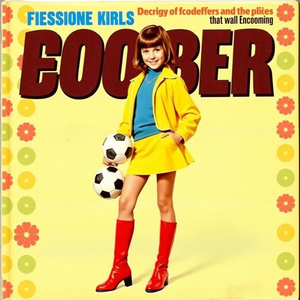 A vibrant cover featuring a girl in a sporty uniform, wearing a miniskirt and striking red boots