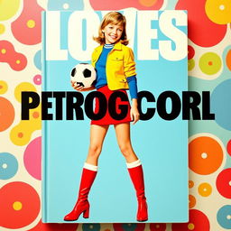 A vibrant cover featuring a girl in a sporty uniform, wearing a miniskirt and striking red boots