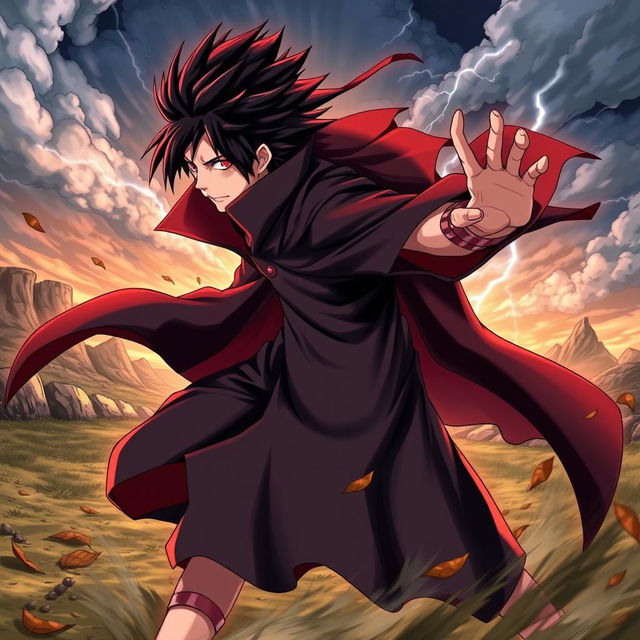 A dynamic, high-action illustration of Minato Namikaze in his Madara Uchiha form