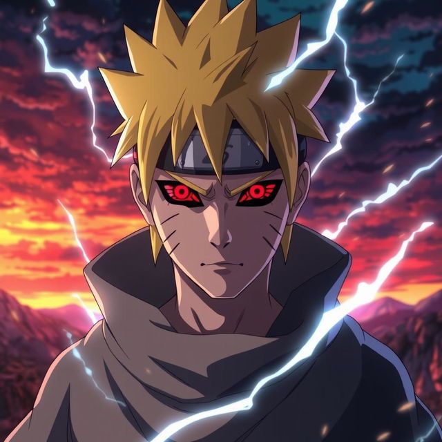 A striking image of Minato Namikaze from Naruto, featuring his iconic spiky blonde hair, wearing his signature Hokage cloak