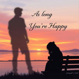 A digital drawing of a tranquil lakeside scene at sunset, showcasing soft and warm colors in shades of orange, pink, and purple blending beautifully in the sky