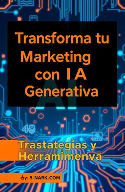 A captivating and informative presentation cover titled "Transforma tu Marketing con IA Generativa: Estrategias y Herramientas"