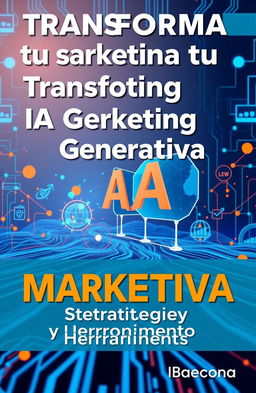 A captivating and informative presentation cover titled "Transforma tu Marketing con IA Generativa: Estrategias y Herramientas"