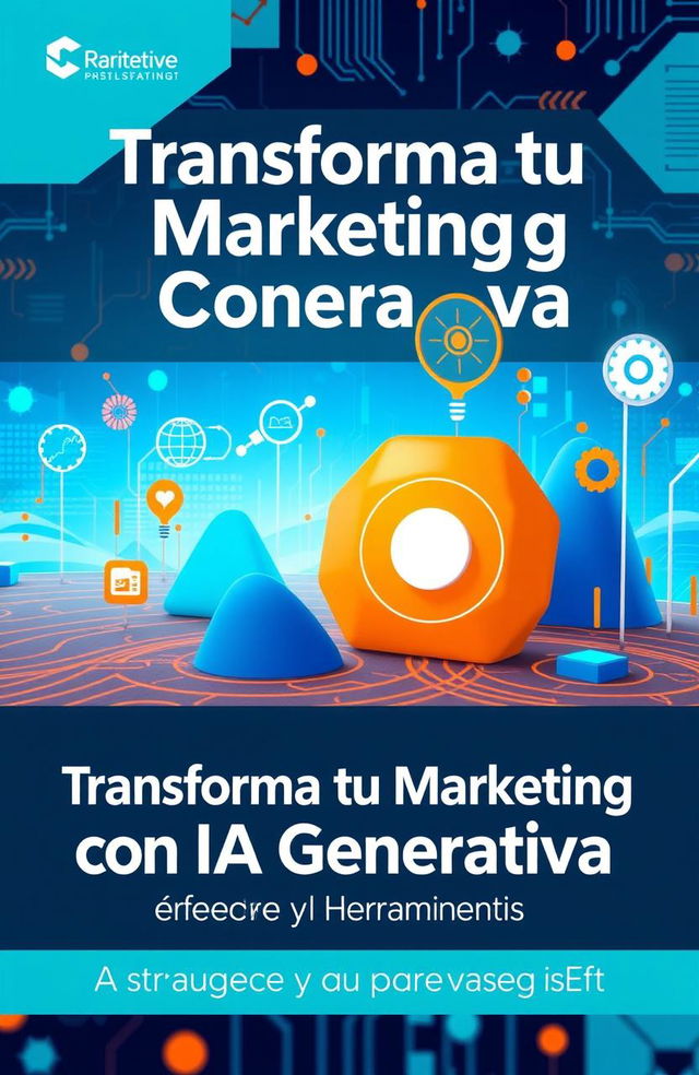 A captivating and informative presentation cover titled "Transforma tu Marketing con IA Generativa: Estrategias y Herramientas"