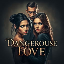 A dramatic scene illustrating a narrative of dangerous love, featuring two strikingly beautiful sisters with expressions of strong passion and betrayal in their eyes