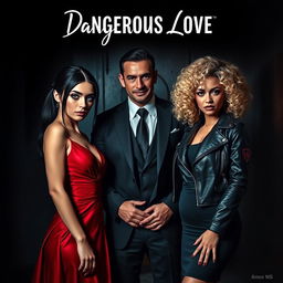 A thrilling and dramatic scene depicting a dangerous love betrayal featuring two sisters and a mafia guy