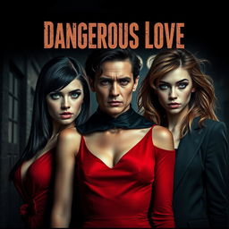 A gripping and intense scene capturing a dangerous love betrayal, featuring two sisters and a mafia guy