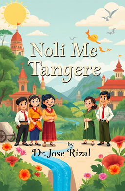 An A4 book cover design for the novel 'Noli Me Tangere' by Dr