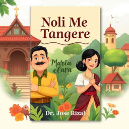 An A4 book cover design for the novel 'Noli Me Tangere' by Dr