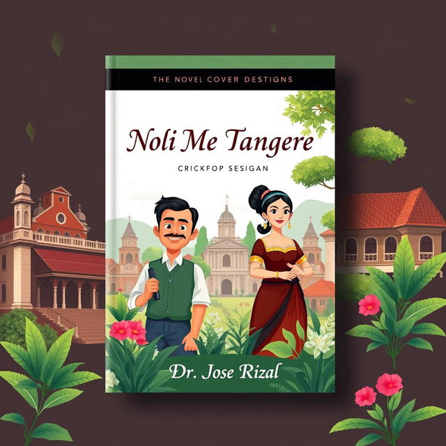 An A4 book cover design for the novel 'Noli Me Tangere' by Dr