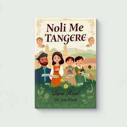 An A4 book cover design for the novel 'Noli Me Tangere' by Dr