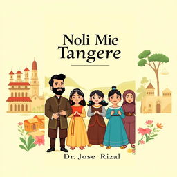 An A4 book cover design for the novel 'Noli Me Tangere' by Dr