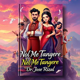 A vibrant A4 book cover design for the novel 'Noli Me Tangere' by Dr