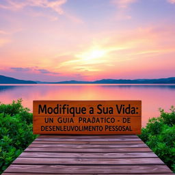 A breathtaking sunrise over a tranquil lake, with the sky painted in soft pastel colors of pink, orange, and purple reflecting off the water's surface