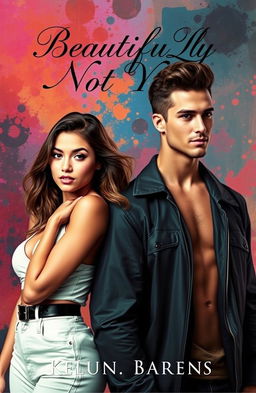 A captivating book cover featuring a beautiful girl with a bi or tomboy aesthetic, displaying confidence and charm, standing alongside a handsome boy who exudes rugged attractiveness
