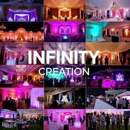 A vibrant and dynamic video showcasing the creativity and expertise of a company called Infinity Creation, specializing in comprehensive event management