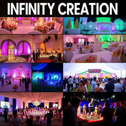 A vibrant and dynamic video showcasing the creativity and expertise of a company called Infinity Creation, specializing in comprehensive event management