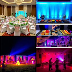 A series of professional images showcasing the creativity and expertise of Infinity Creation, a company specializing in event planning and management