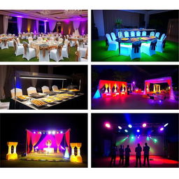 A series of professional images showcasing the creativity and expertise of Infinity Creation, a company specializing in event planning and management