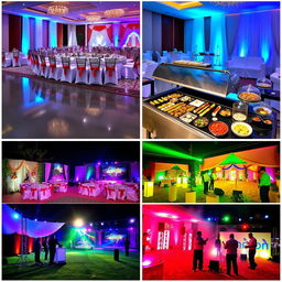 A series of professional images showcasing the creativity and expertise of Infinity Creation, a company specializing in event planning and management