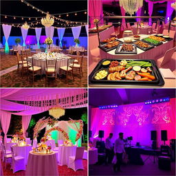 A series of professional images showcasing the creativity and expertise of Infinity Creation, a company specializing in comprehensive event planning and management