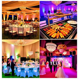 A series of professional images showcasing the creativity and expertise of Infinity Creation, a company specializing in comprehensive event planning and management