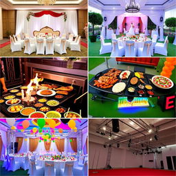 A series of professional images showcasing the creativity and expertise of Infinity Creation, a company specializing in event planning and management