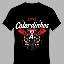 Create a T-shirt design for a motorcycle group called **Coloridinhos**, based in **Maceió-AL**