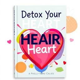 A vibrant and cheerful book cover showcasing a large, multicoloured heart prominently placed in the center