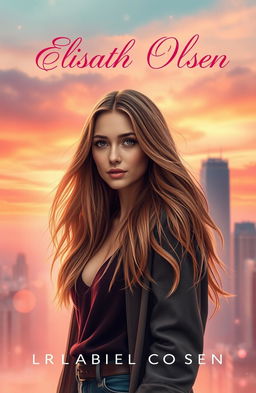 A captivating fanfic romance cover featuring Elizabeth Olsen as a striking and charismatic character
