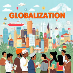 A visually compelling illustration representing the multifaceted effects of globalization