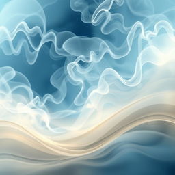 A stunning abstract representation of a conversation background, filled with ethereal swirls of smoke intermingling gracefully with the ocean waves
